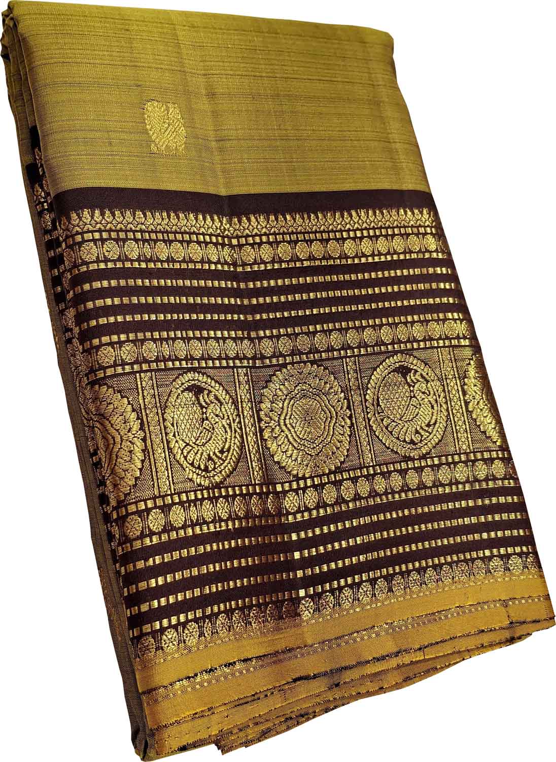 Green Kanjeevaram Handloom Pure Silk Saree - Elegant and Luxurious - Luxurion World