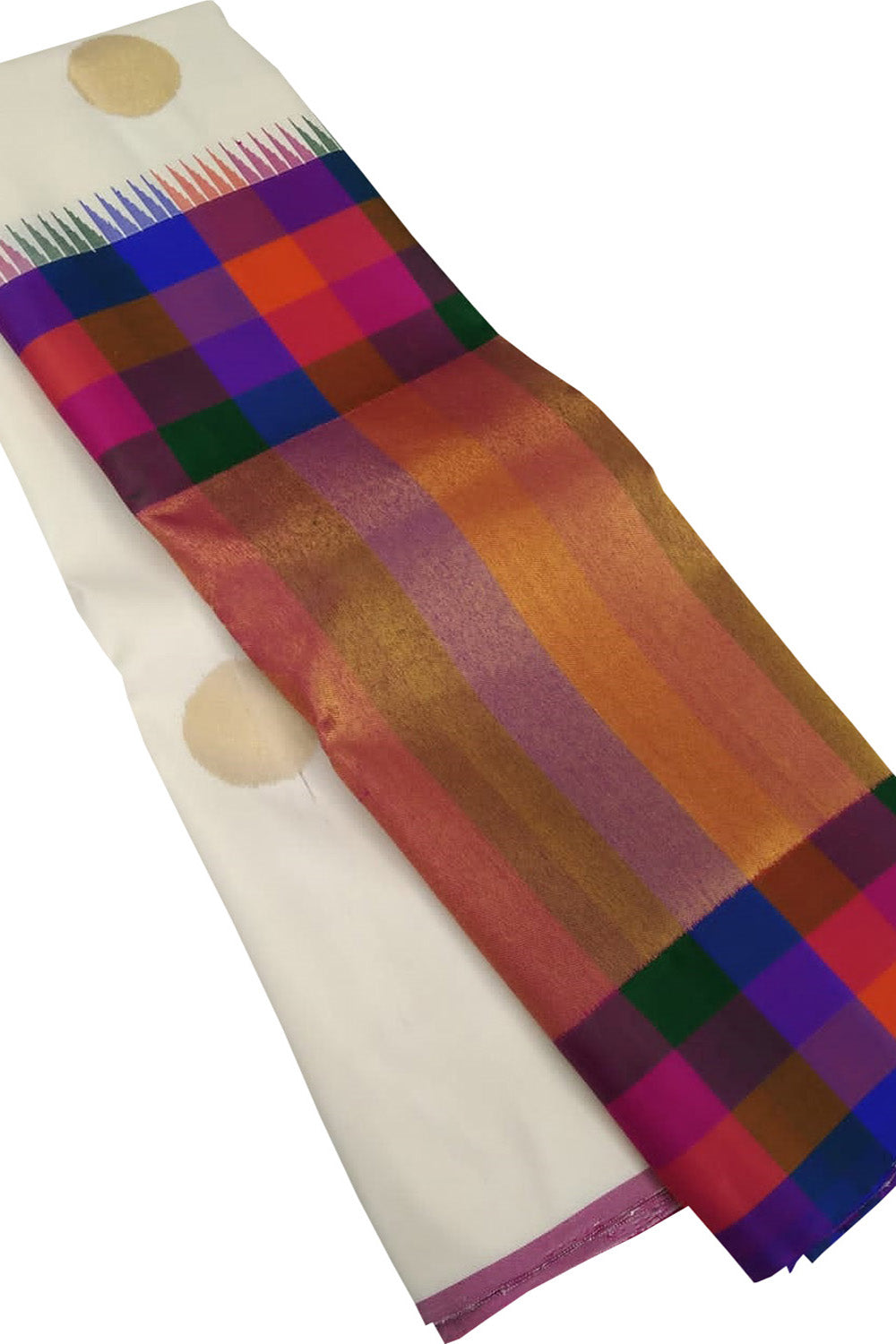 Exquisite Off White Kanjeevaram Pure Silk Saree - Luxurion World