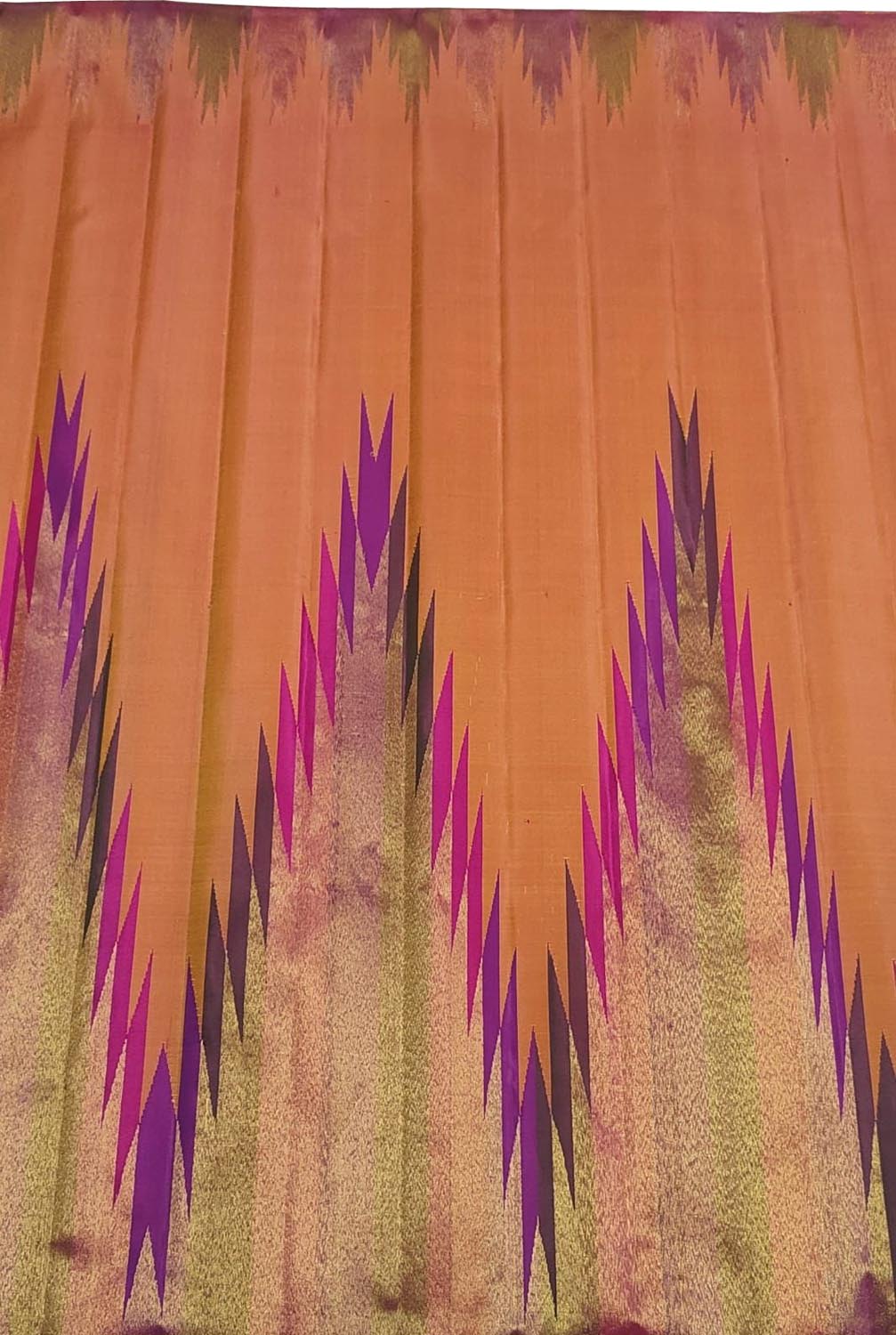 Orange Handloom Kanjeevaram Pure Silk Saree - Pure Elegance - Luxurion World