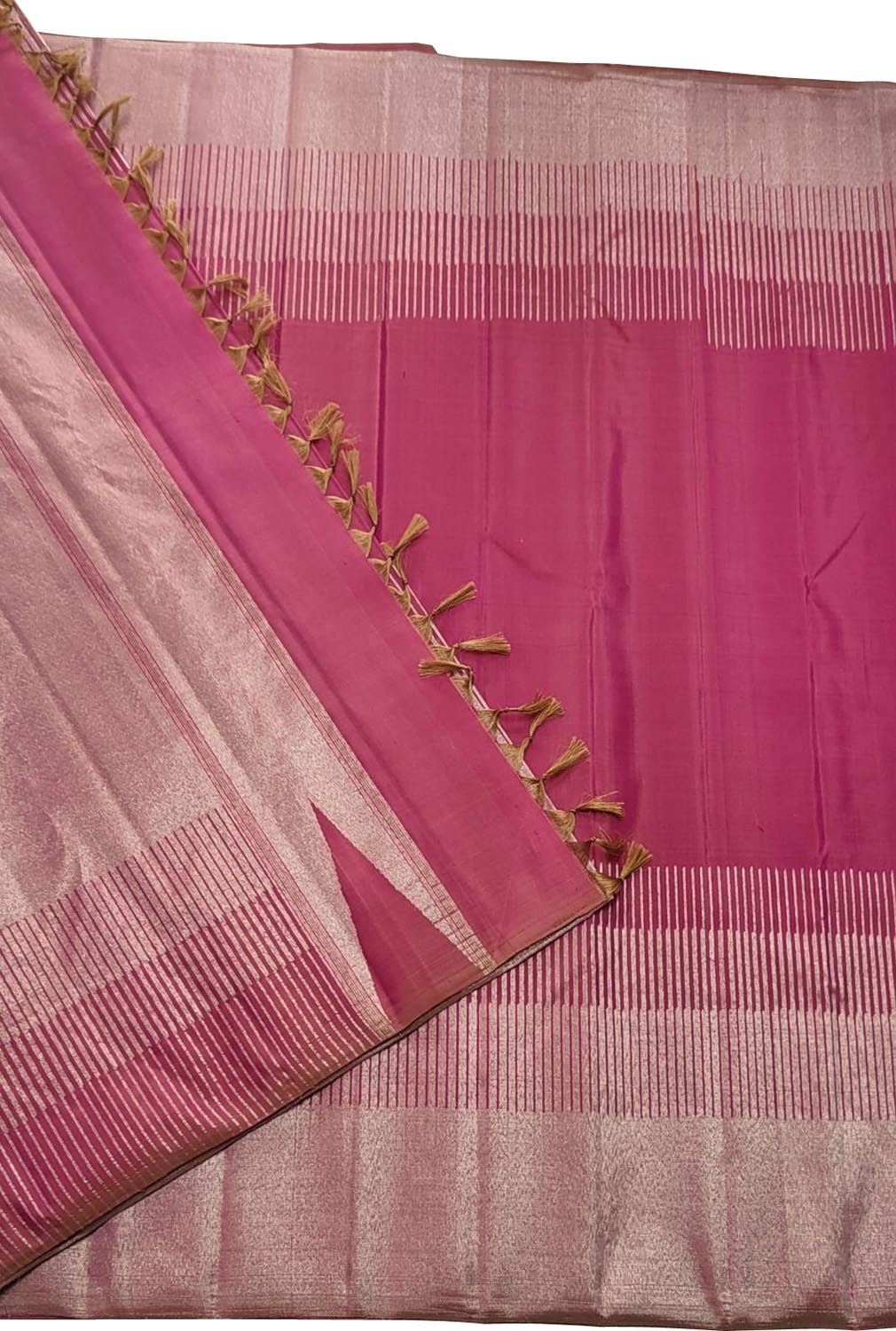 Exquisite Pink Handloom Kanjeevaram Pure Silk Saree - Luxurion World