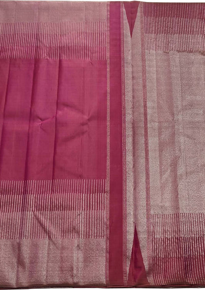Exquisite Pink Handloom Kanjeevaram Pure Silk Saree - Luxurion World