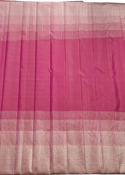 Exquisite Pink Handloom Kanjeevaram Pure Silk Saree - Luxurion World