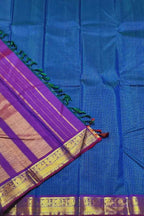 Blue Handloom Kanjeevaram Pure Silk Saree - Luxurion World