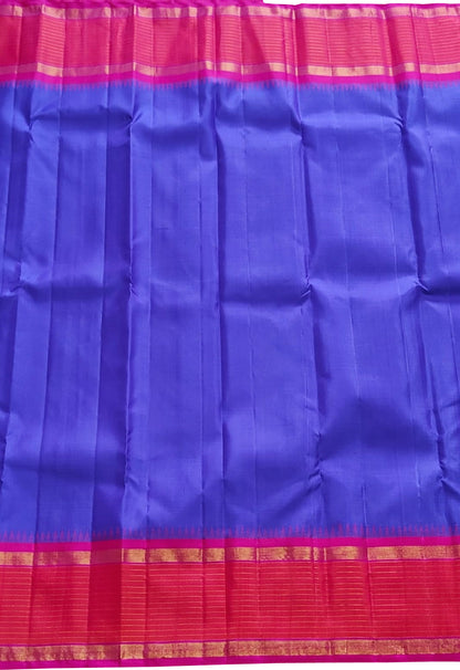 Stunning Purple And Pink Handloom Kanjeevaram Pure Silk Saree - Luxurion World