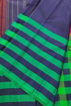 Stunning Multicolor Handloom Silk Checks Saree - Luxurion World
