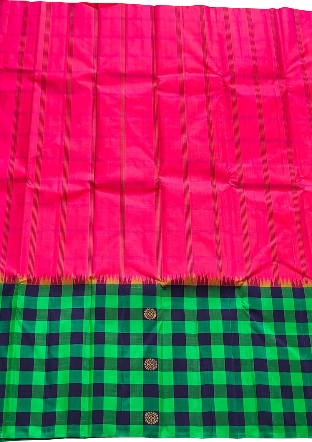 Stunning Multicolor Handloom Silk Checks Saree - Luxurion World