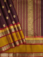 Maroon Handloom Kanjeevaram Pure Silk Saree - Luxurion World
