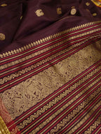 Maroon Handloom Kanjeevaram Pure Silk Saree - Luxurion World