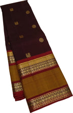 Maroon Handloom Kanjeevaram Pure Silk Saree - Luxurion World