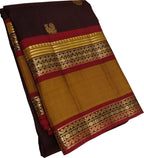 Maroon Handloom Kanjeevaram Pure Silk Saree - Luxurion World