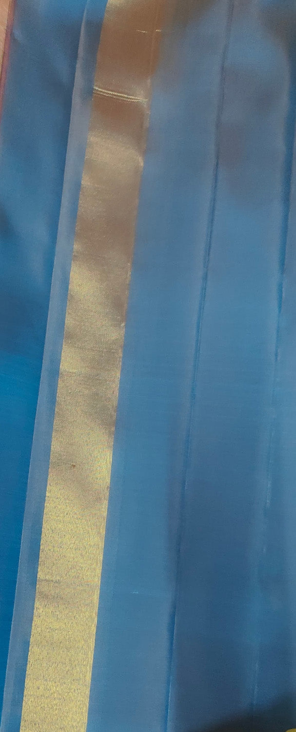 Multicolor Handloom Kanjeevaram Pure Silk Saree - Luxurion World