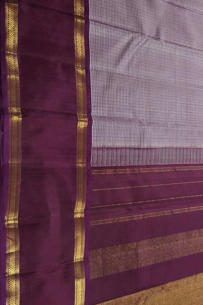 Exquisite Purple Handloom Kanjeevaram Pure Silk Saree - Luxurion World