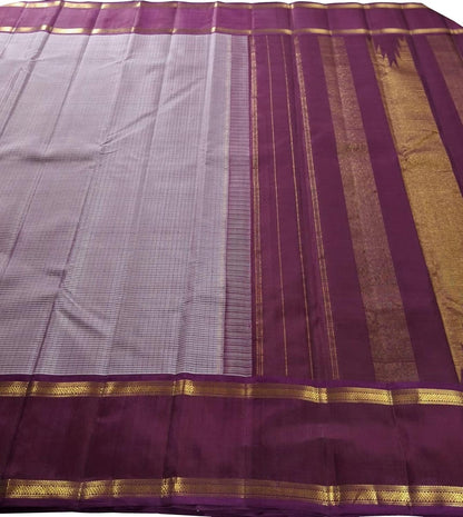 Exquisite Purple Handloom Kanjeevaram Pure Silk Saree - Luxurion World