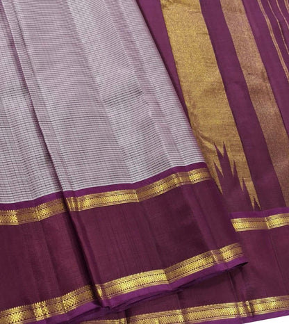 Exquisite Purple Handloom Kanjeevaram Pure Silk Saree - Luxurion World