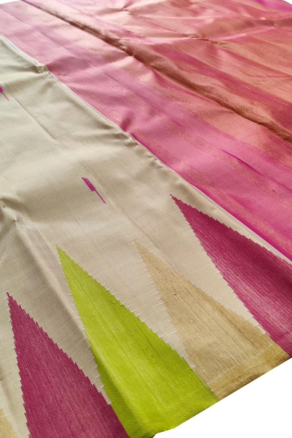 Pastel Handloom Kanjeevaram Pure Silk Saree - Luxurion World