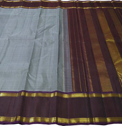 Exquisite Grey Handloom Kanjeevaram Pure Silk Saree - Luxurion World