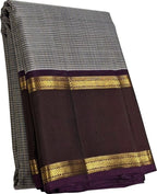 Exquisite Grey Handloom Kanjeevaram Pure Silk Saree - Luxurion World