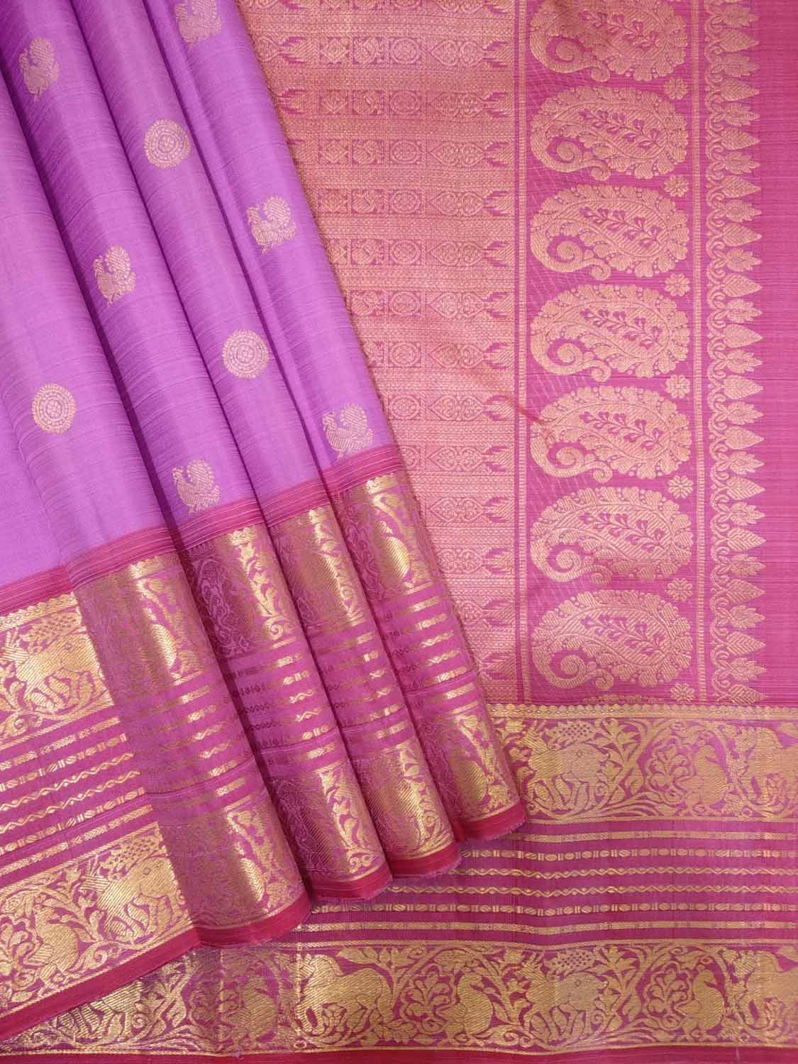 Exquisite Pink Kanjeevaram Pure Silk Saree - Handloom Beauty - Luxurion World