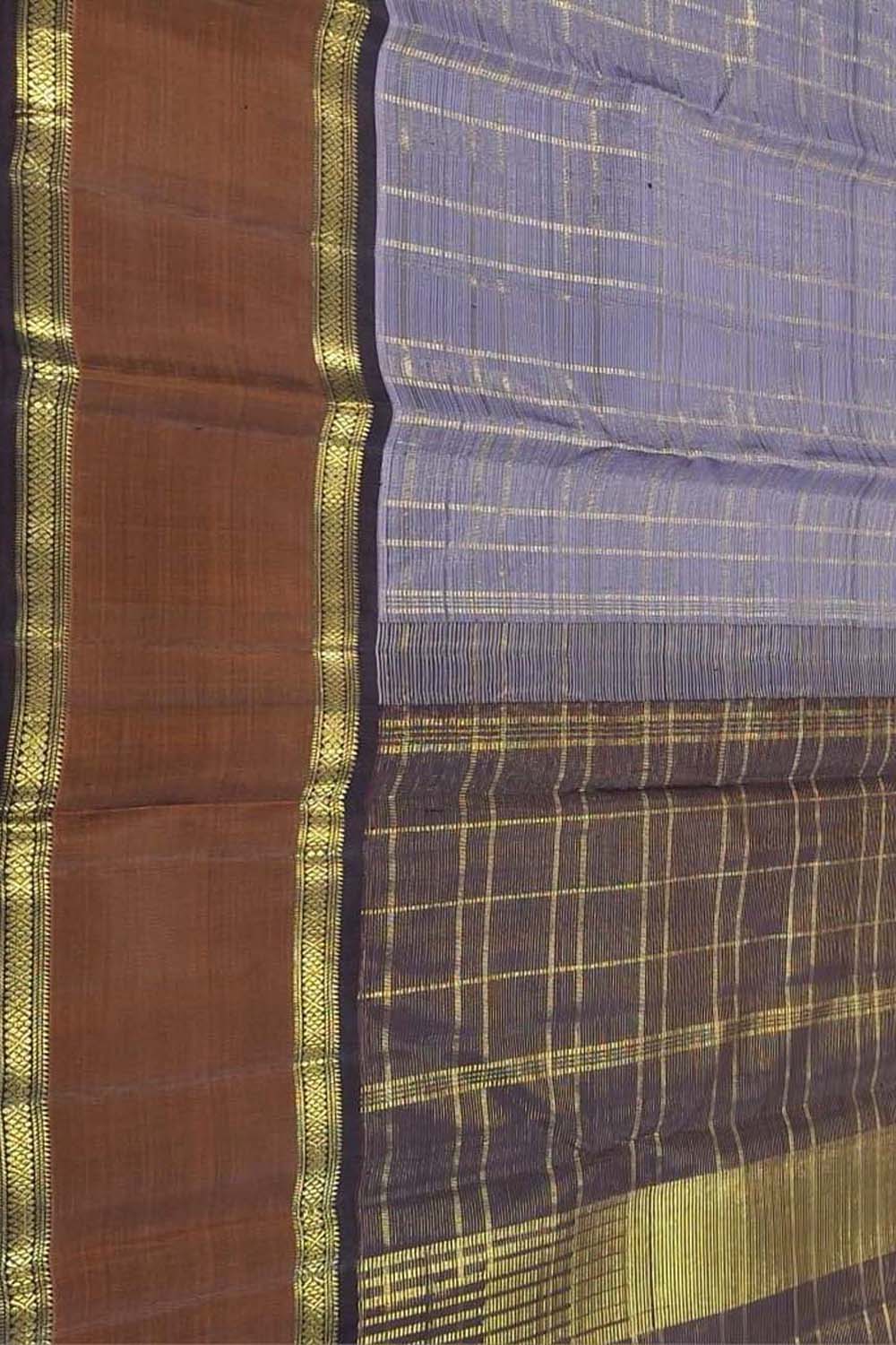 Purple Kanjeevaram Handloom Pure Silk Saree - Luxurion World