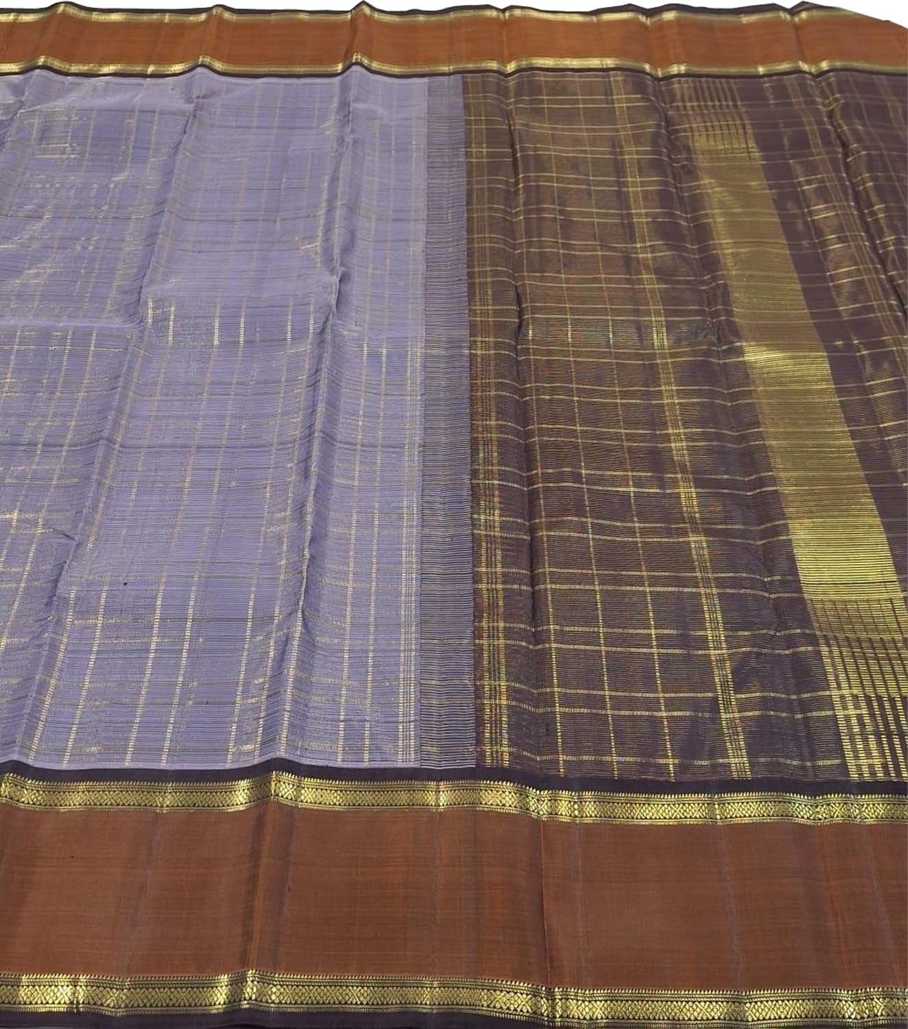 Purple Kanjeevaram Handloom Pure Silk Saree - Luxurion World