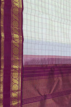 Exquisite Off White Kanjeevaram Silk Saree - Luxurion World