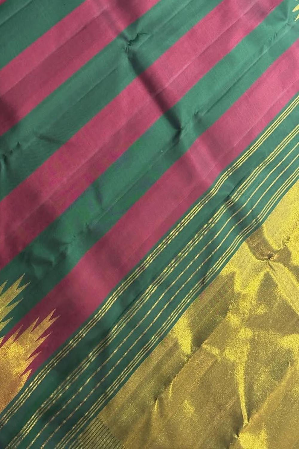 Vibrant Kanjeevaram Silk Saree in Multicolor - Luxurion World