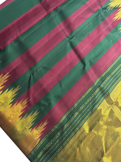 Vibrant Kanjeevaram Silk Saree in Multicolor - Luxurion World