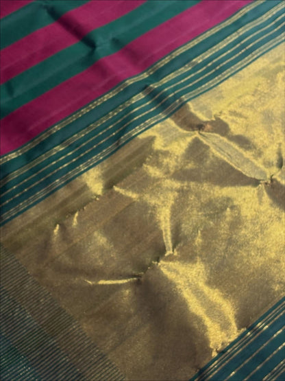 Vibrant Kanjeevaram Silk Saree in Multicolor - Luxurion World