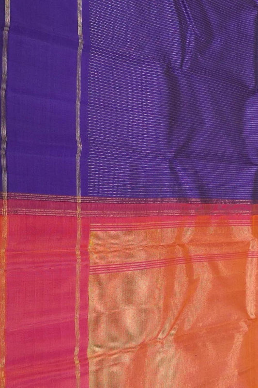 Royal Blue Kanjeevaram Silk Saree - Handloom Pure Elegance - Luxurion World