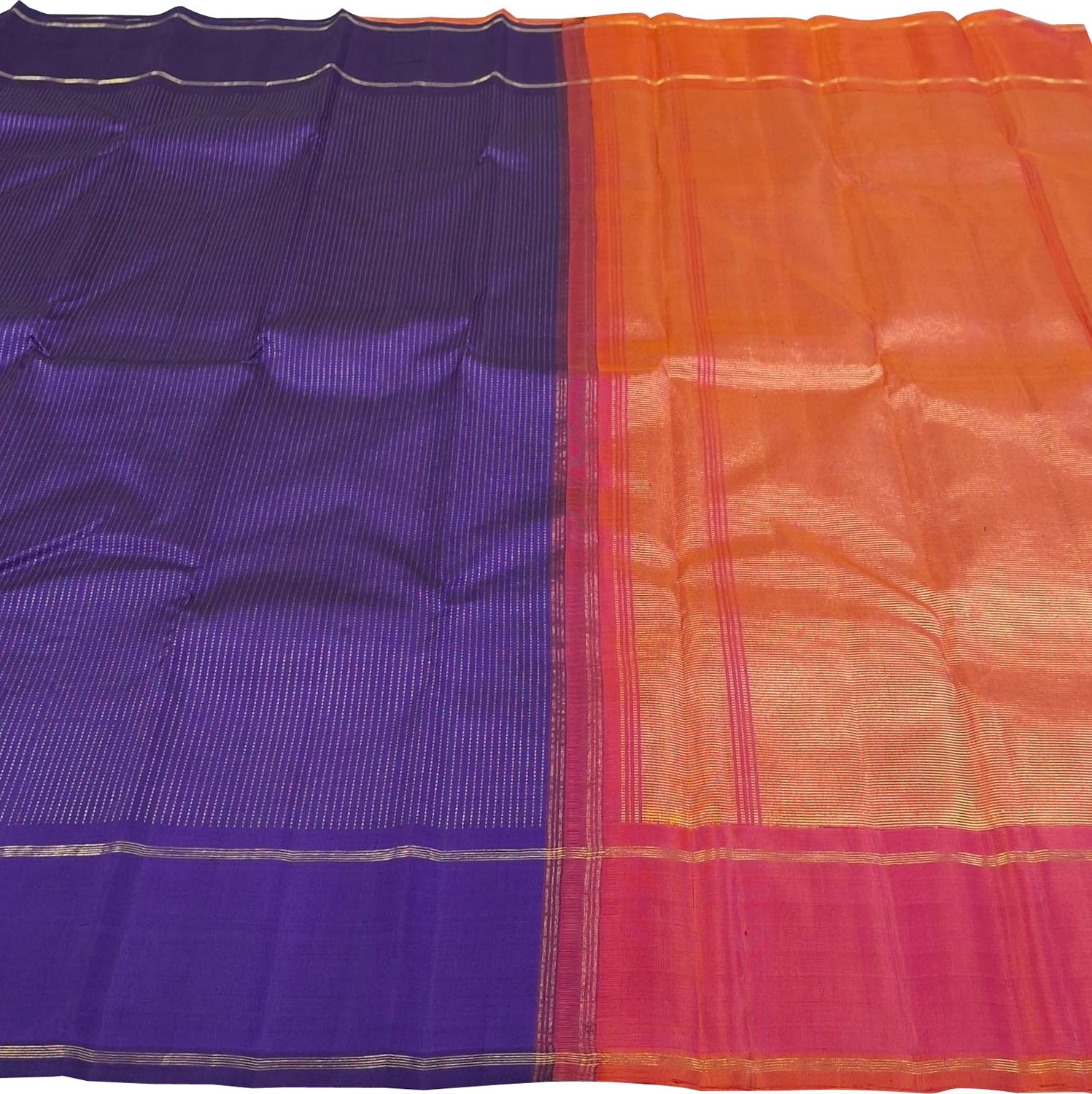 Royal Blue Kanjeevaram Silk Saree - Handloom Pure Elegance - Luxurion World