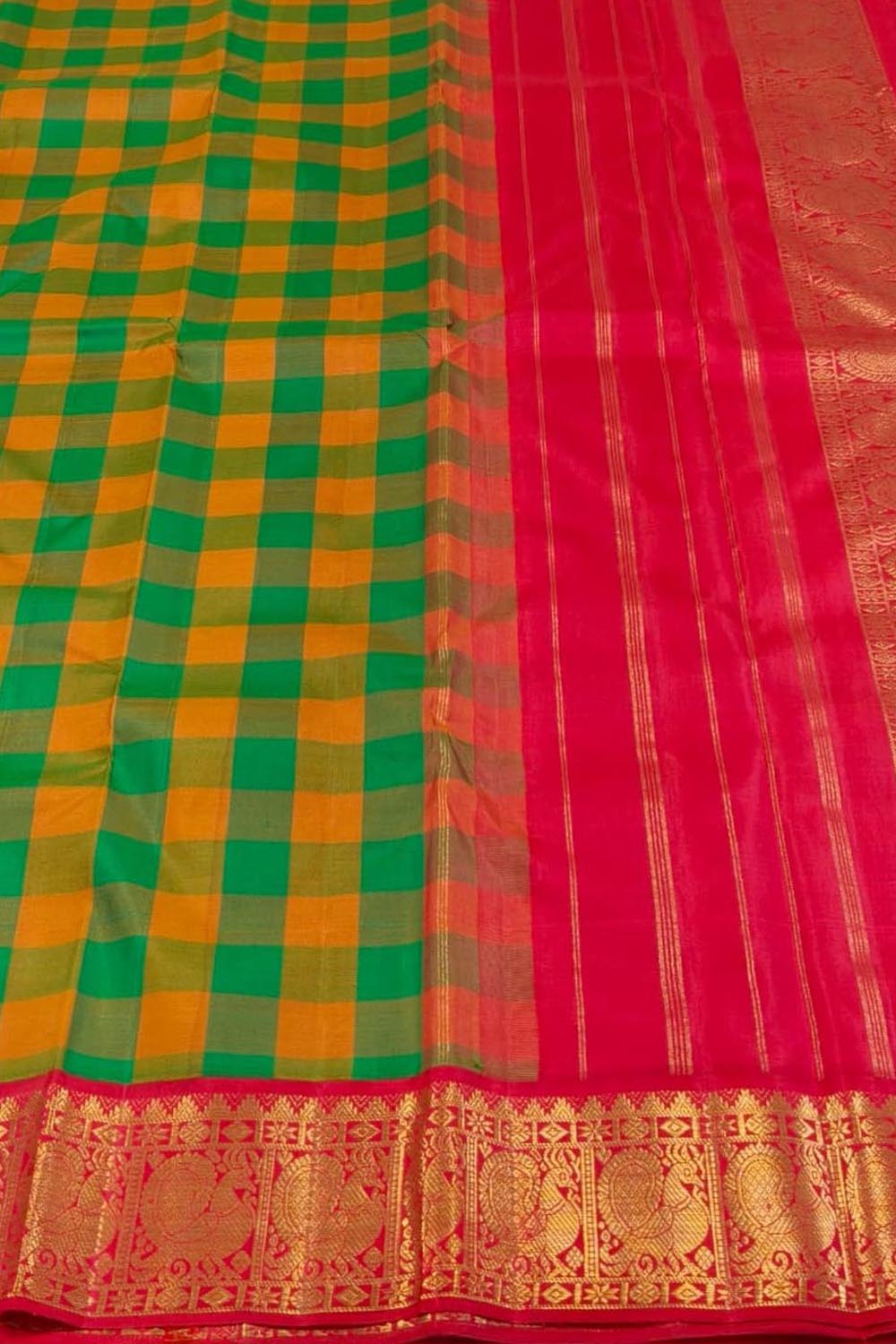 Exquisite Multicolor Kanjeevaram Handloom Pure Silk Saree - Luxurion World