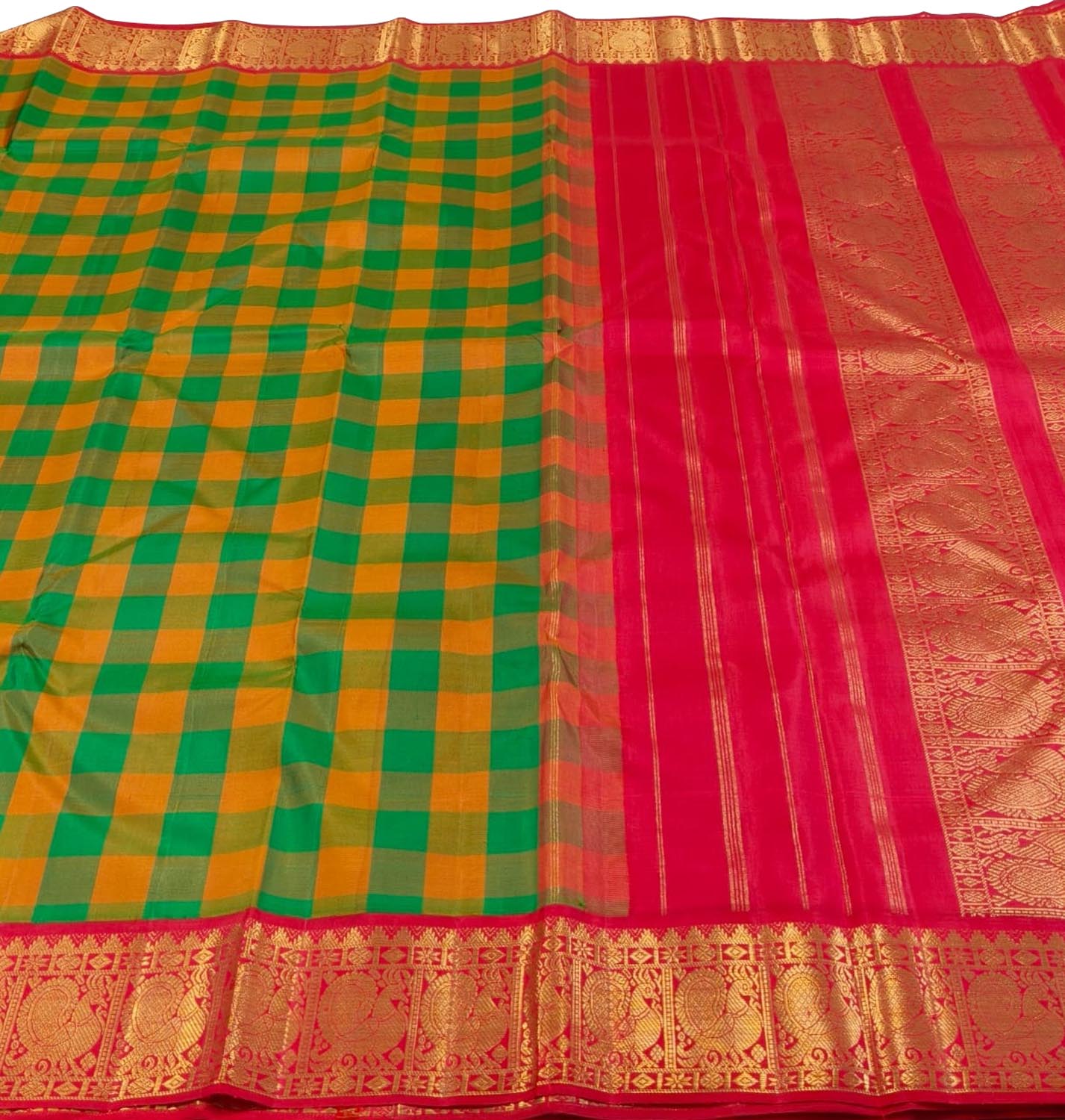 Exquisite Multicolor Kanjeevaram Handloom Pure Silk Saree - Luxurion World