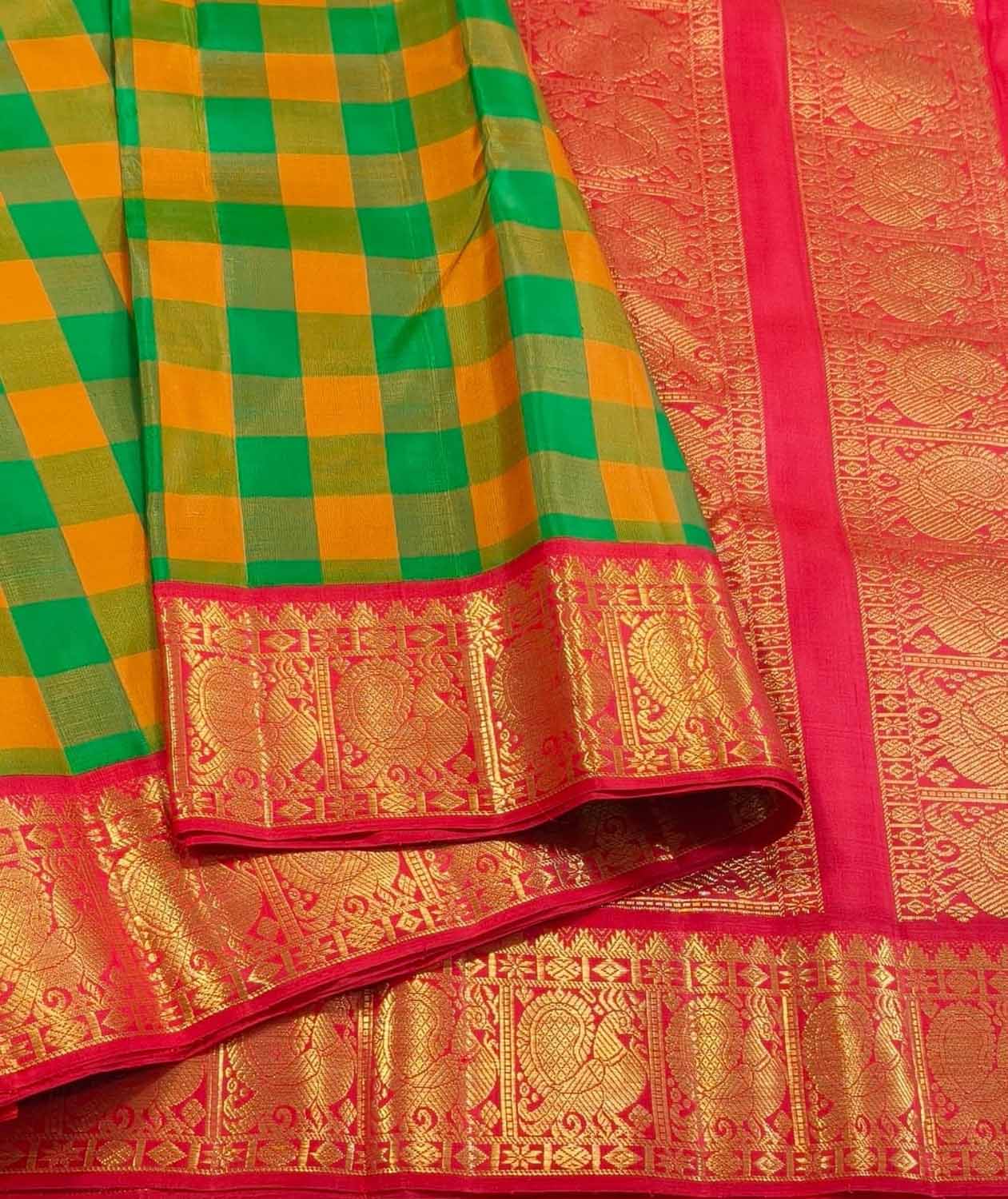 Exquisite Multicolor Kanjeevaram Handloom Pure Silk Saree - Luxurion World