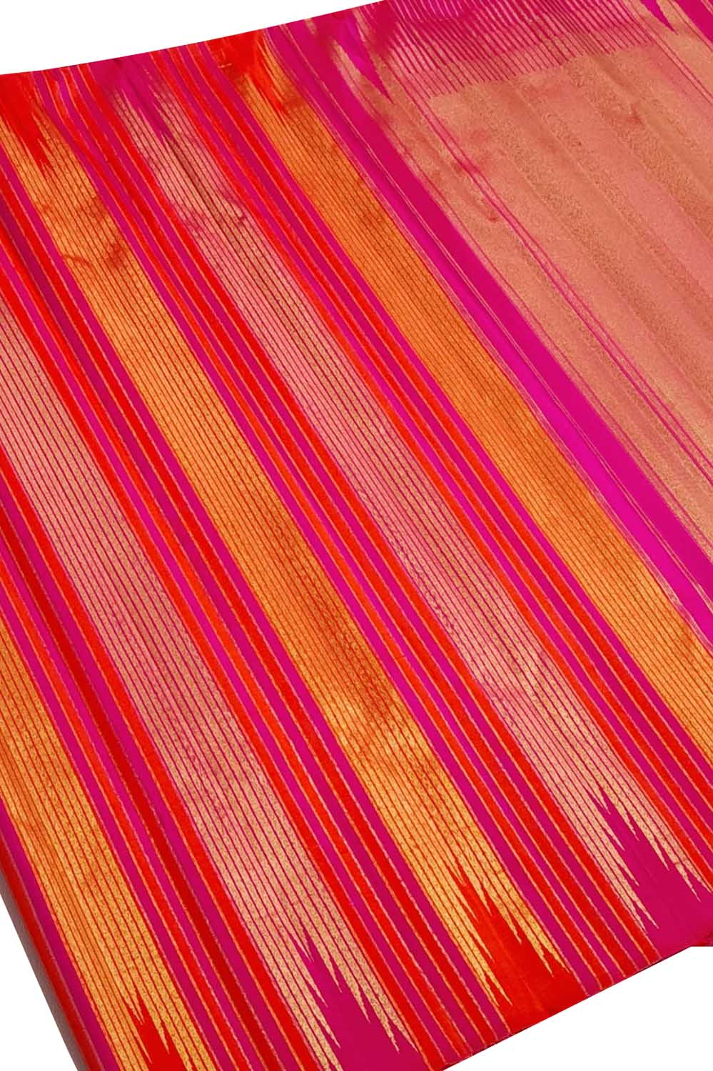 Multicolor Pure Silk Handloom Kanjeevaram Saree - Luxurion World