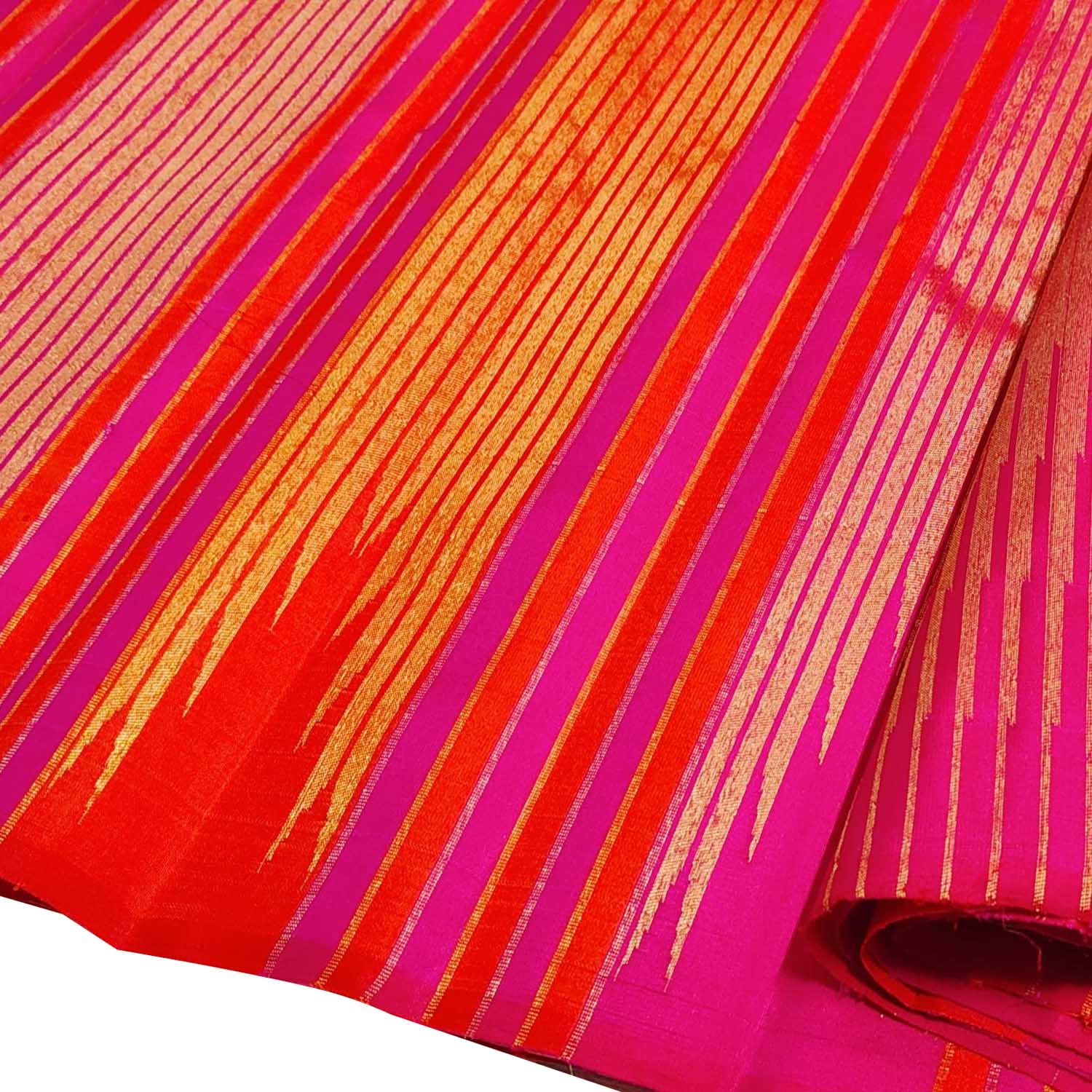 Multicolor Pure Silk Handloom Kanjeevaram Saree - Luxurion World
