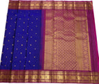 Blue Pure Silk Handloom Kanjeevaram Saree - Luxurion World