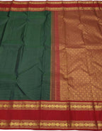 Green Pure Silk Handloom Kanjeevaram Saree - Elegant and Luxurious - Luxurion World
