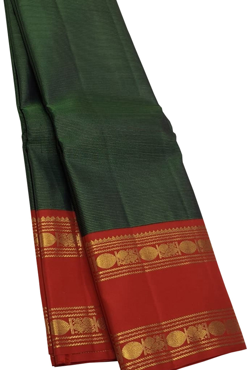 Green Pure Silk Handloom Kanjeevaram Saree - Elegant and Luxurious - Luxurion World