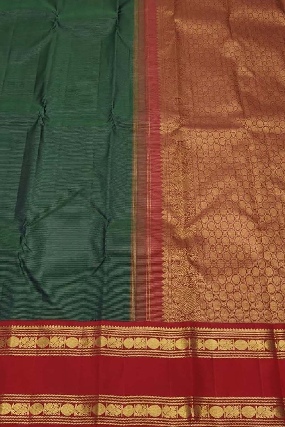 Green Pure Silk Handloom Kanjeevaram Saree - Elegant and Luxurious - Luxurion World