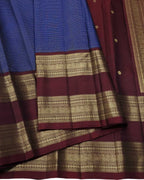 Blue Pure Silk Handloom Kanjeevaram Saree - Luxurion World