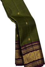 Green Pure Silk Handloom Kanjeevaram Saree - Luxurion World