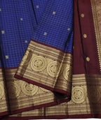 Exquisite Blue Pure Silk Handloom Kanjeevaram Saree - Luxurion World