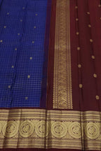 Exquisite Blue Pure Silk Handloom Kanjeevaram Saree - Luxurion World