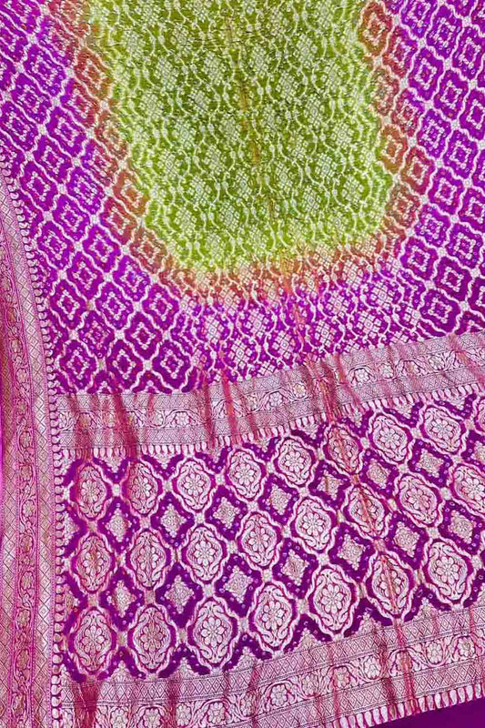 Vibrant Georgette Banarasi Bandhani Saree - Luxurion World