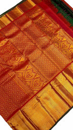 Exquisite Red Kanjeevaram Silk Saree - Luxurion World