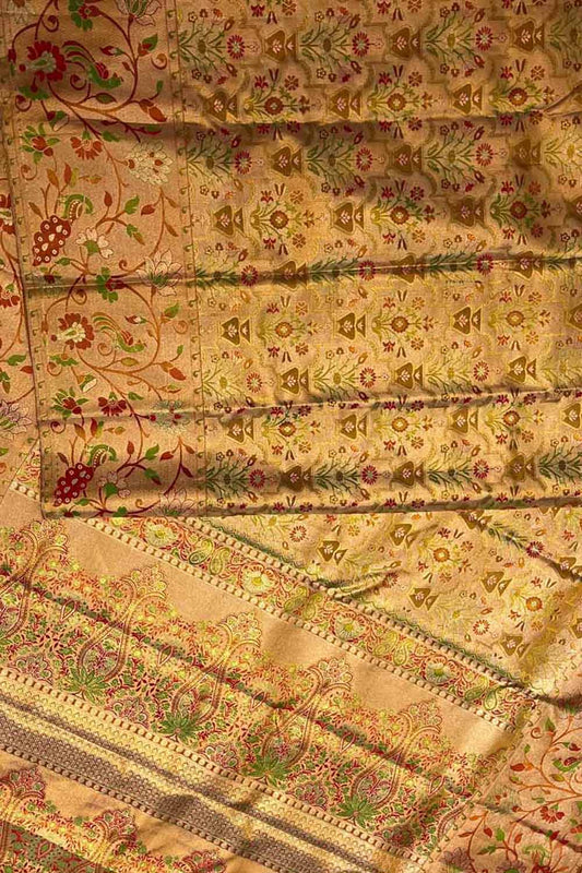 Pastel Kanjeevaram Silk Saree: Handloom Elegance - Luxurion World