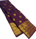 Purple Kanjeevaram Handloom Pure Silk Saree - Luxurion World