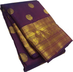 Purple Kanjeevaram Handloom Pure Silk Saree - Luxurion World