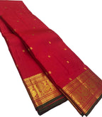 Red Kanjeevaram Handloom Pure Silk Saree - Luxurion World
