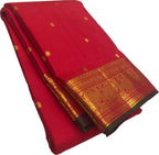 Red Kanjeevaram Handloom Pure Silk Saree - Luxurion World